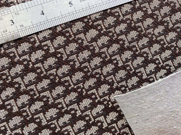 DJ20 Brown Jacquard Fabric with Tiny Letters