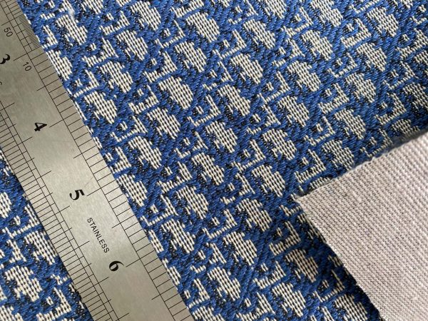 DJ21 Blue Jacquard Fabric with Mini Patterns