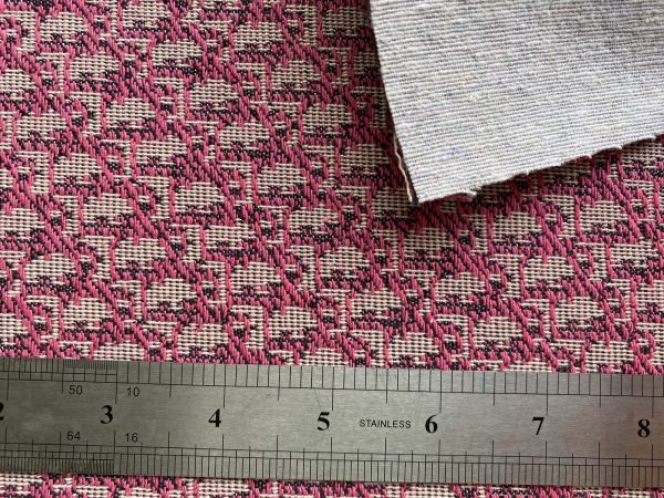 DJ15 Pink Jacquard Fabric with little patterns for Sneaker Customizing, Shoes, Bags