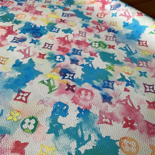 LL37 watercolor leather fabric by the yard