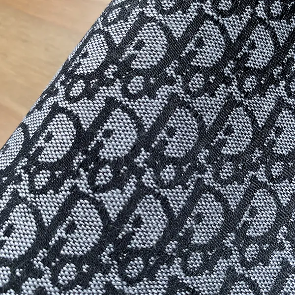 DJ05 Gray Jacquard Fabric With Black Tiny Patterns