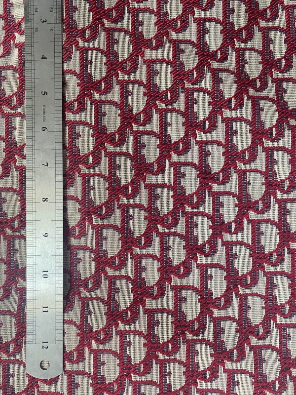 DJ11 Red Jacquard Fabric By The yard