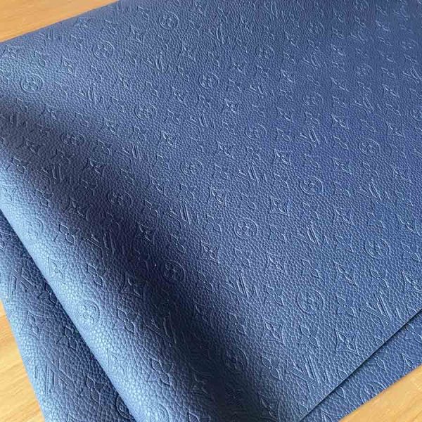 LL23 embossed navy leather fabric