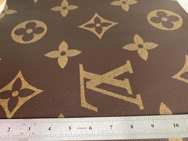 LL43 Brown Leather Fabric With Big Letters