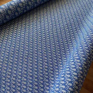 DJ21 Blue Jacquard Fabric with Mini Patterns