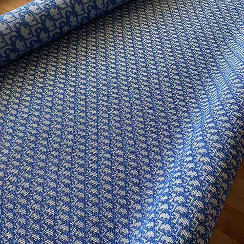DJ21 Blue Jacquard Fabric with Mini Patterns