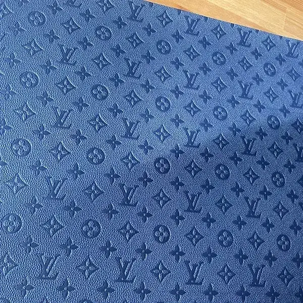 LL23 embossed navy leather fabric