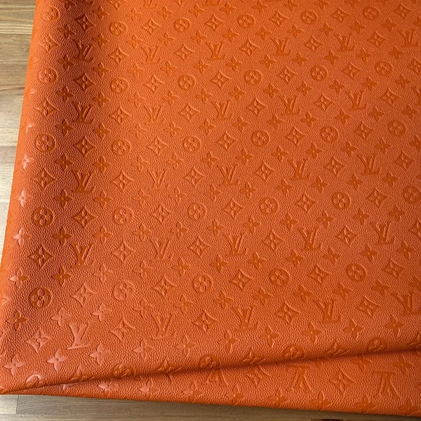 LL02 Orange Leather Fabric