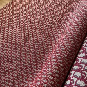 DJ23 Red Christian Dior Jacquard Fabric with Mini Pattern