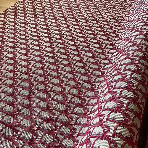DJ11 Red Jacquard Fabric By The yard