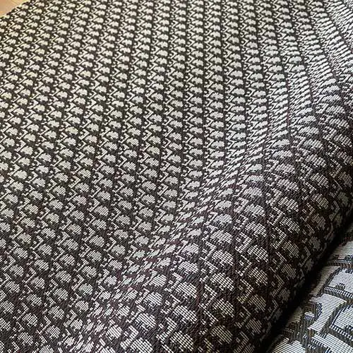 DJ20 Brown Jacquard Fabric with Tiny Letters