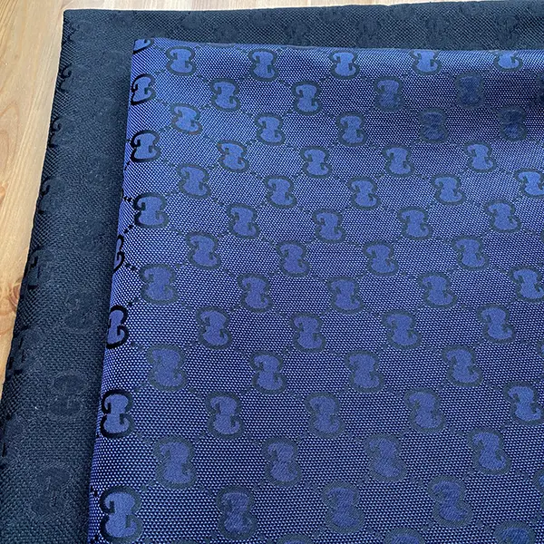 GJ01 Navy Blue Fabric With Big Pattern