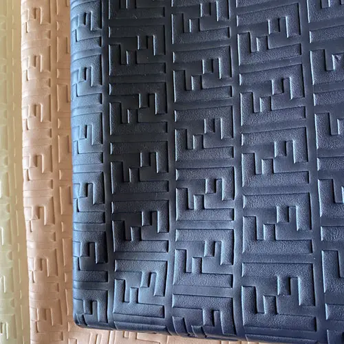 FL04 Embossed Navy Blue Material by the yard