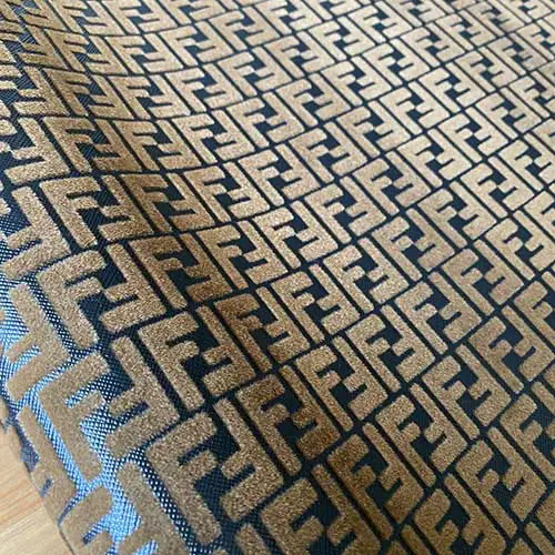fendi vinyl fabric with brown velvet patterns