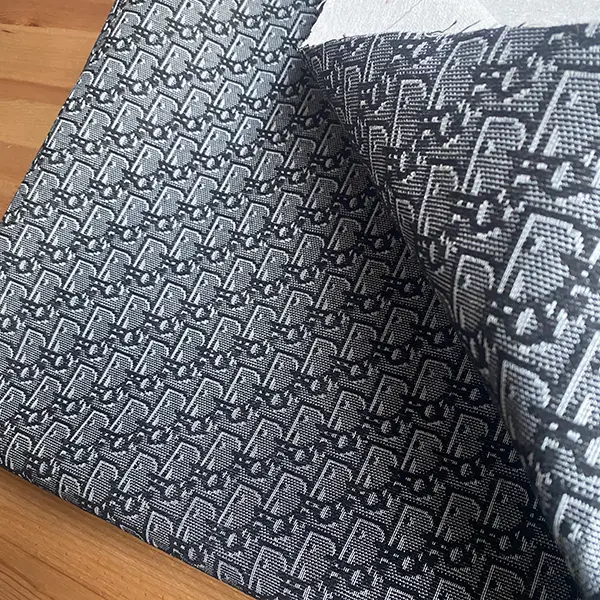 DJ02 Dark Gray Jacquard fabric with lighter contour lines on pattern!