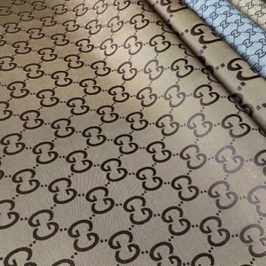GJ11 Brown jacquard fabric With Big Patterns