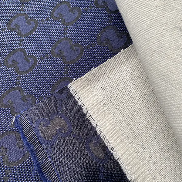 GJ01 Navy Blue Fabric With Big Pattern