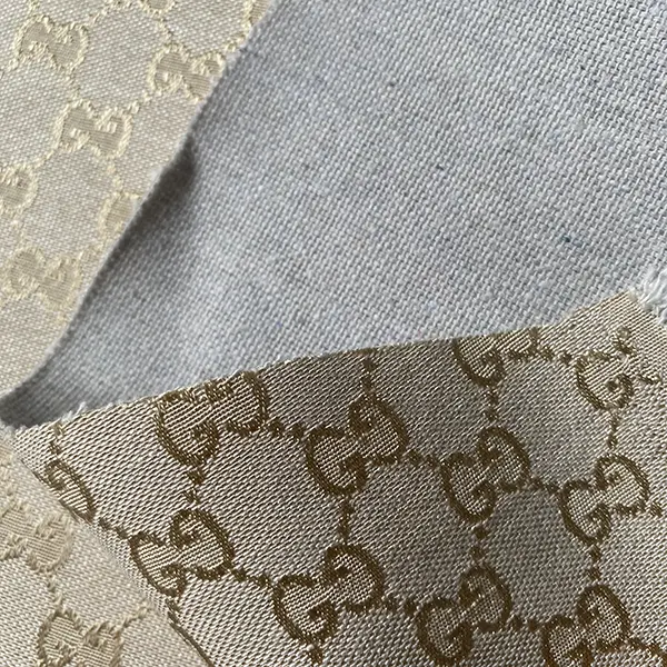 GJ03 Ivory Jacquard Fabric with Gold Patterns