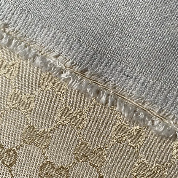 GJ03 Ivory Jacquard Fabric with Gold Patterns