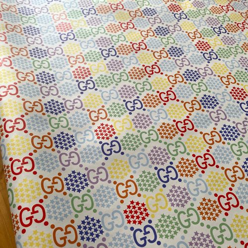 GL01 Multicolor Vinyl Fabric on white background
