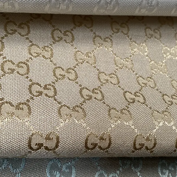 GJ03 Ivory Jacquard Fabric with Gold Patterns
