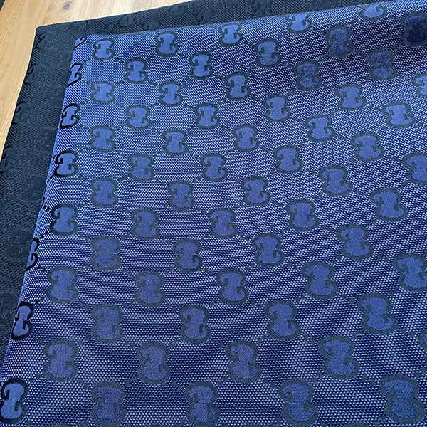 GJ01 Navy Blue Fabric With Big Pattern