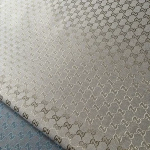 GJ03 Ivory Jacquard Fabric with Gold Patterns