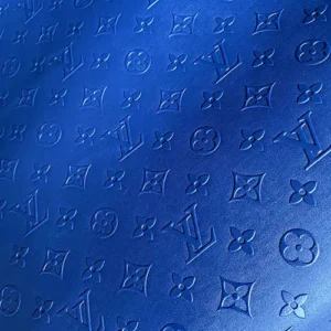 LL36 Blue Embossed Vinyl Fabric By The Yard For Bags