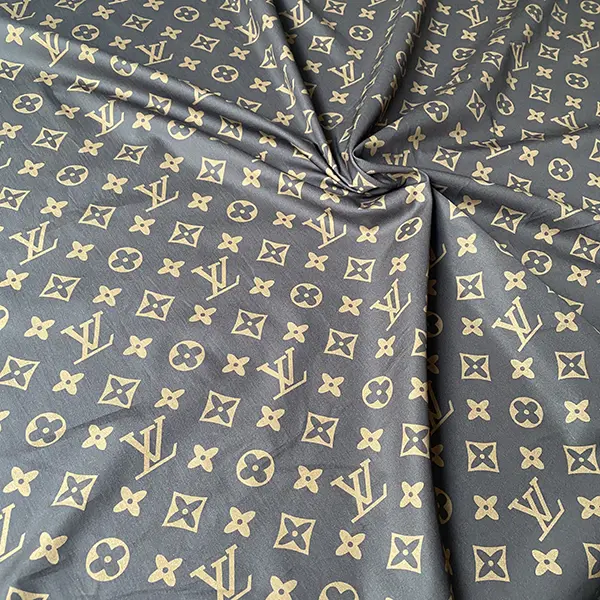 LC01 Brown Classic monogram canvas patterned cotton fabric