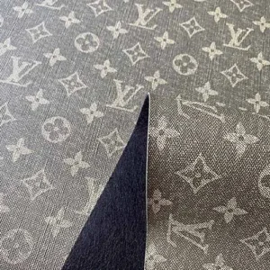 LL34 Green Vinyl such denim | Leather fabric with denim pattern