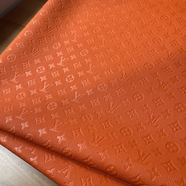 LL02 Orange Leather Fabric