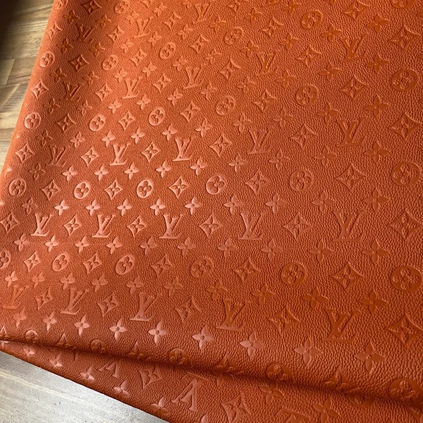 LL02 Orange Leather Fabric