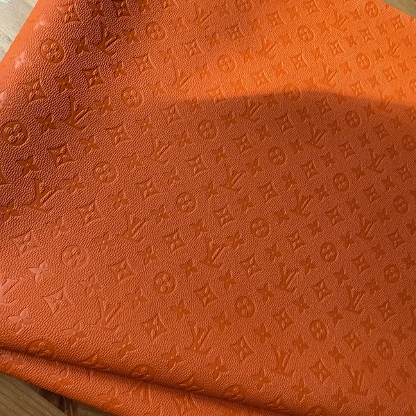LL02 Orange Leather Fabric