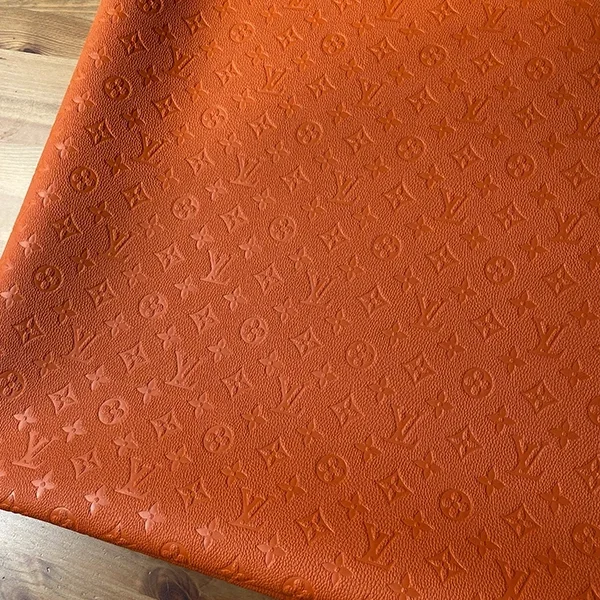 LL02 Orange Leather Fabric