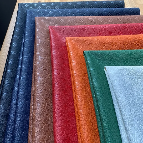 LL23 embossed brown leather fabric | LV embossed brown vinyl