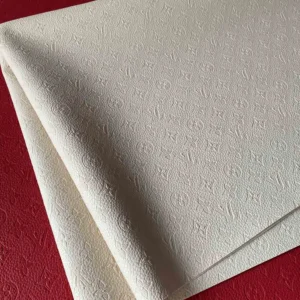 LL21 embossed leather fabric Dirty White