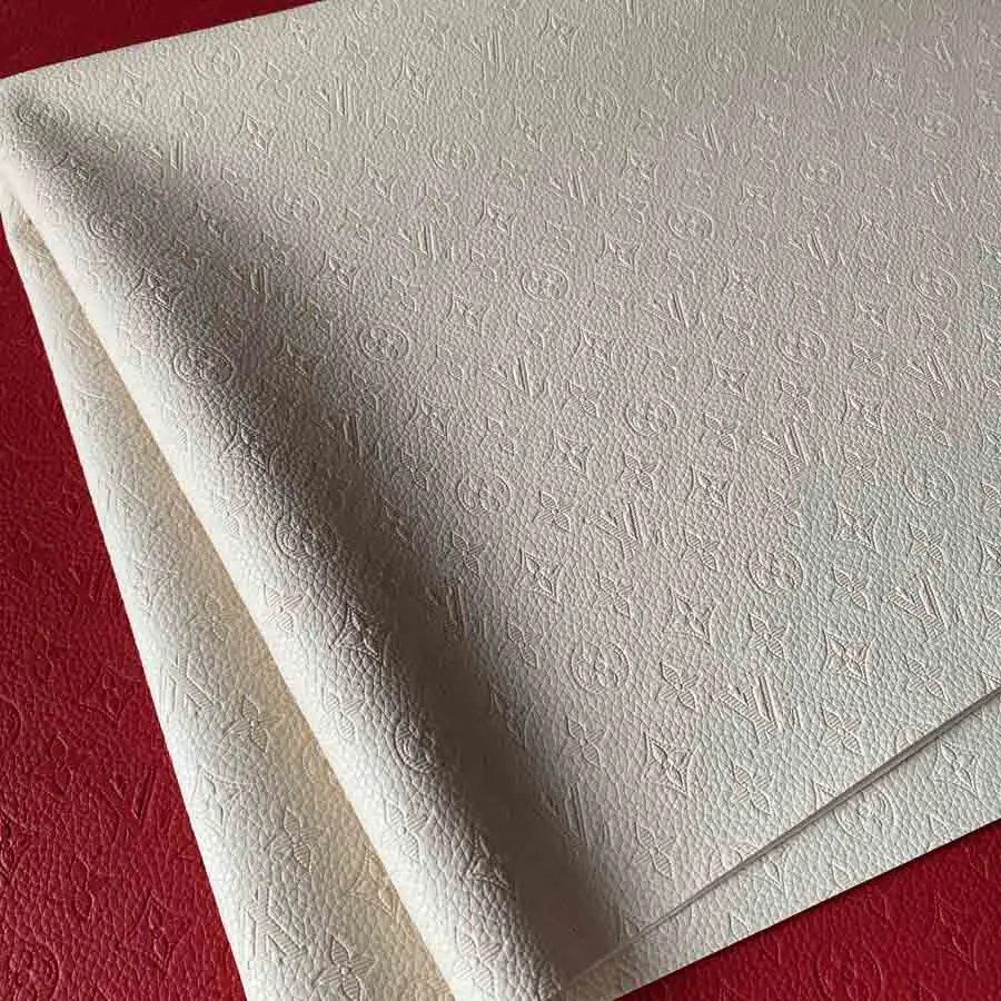 LL21 embossed leather fabric Dirty White