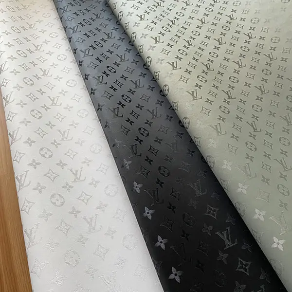 LL58 Reflective Vinyl Fabric By The Yard WHITE