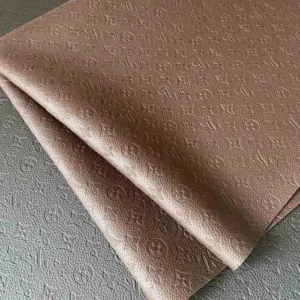 LL23 embossed brown leather fabric | LV embossed brown vinyl