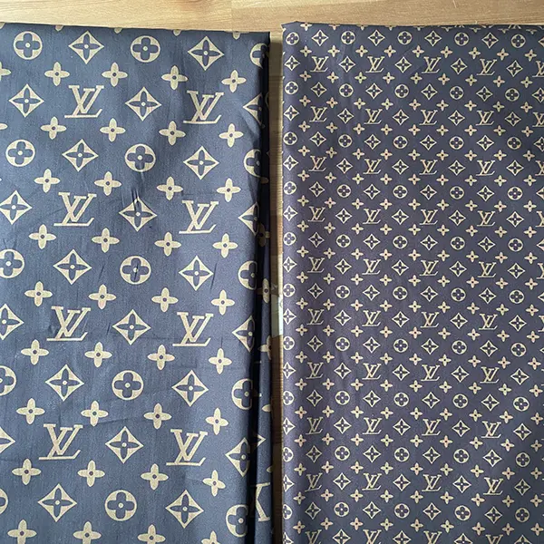 LC01 Brown Classic monogram canvas patterned cotton fabric