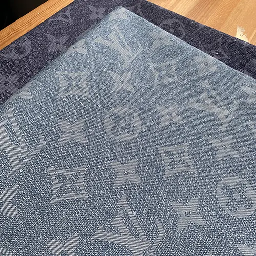 LO07 Blue Denim Fabric with bigger pattern