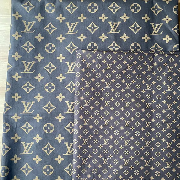 LC01 Brown Classic monogram canvas patterned cotton fabric