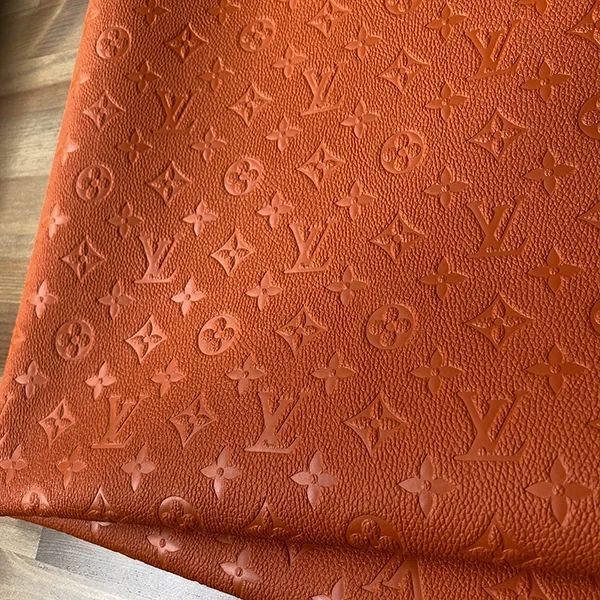 LL02 Orange Leather Fabric