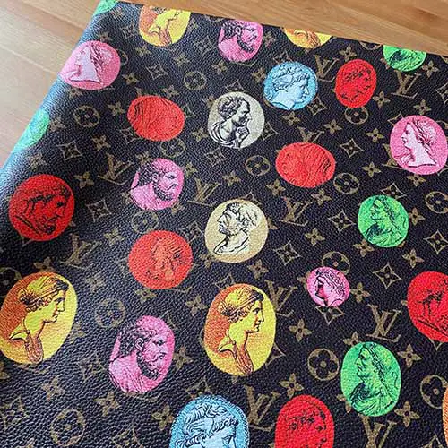 LL33 Fornasetti Fabric | Brown Leather Material