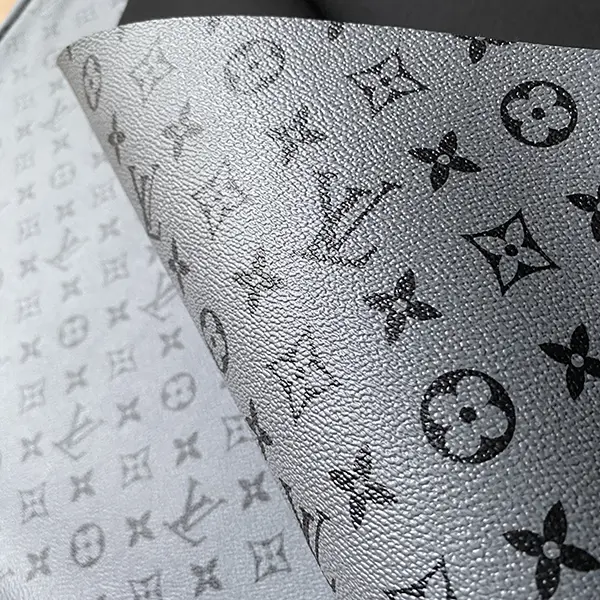 LL09 Gray Leather Fabric by the yard