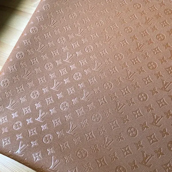 LL23 embossed brown leather fabric | LV embossed brown vinyl