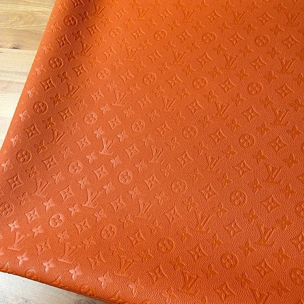 LL02 Orange Leather Fabric