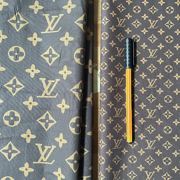 LC01 Brown Classic monogram canvas patterned cotton fabric