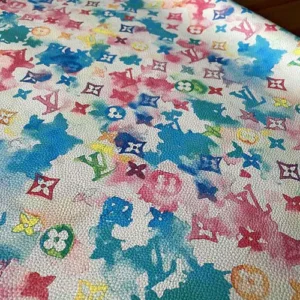 LL37 watercolor leather fabric by the yard