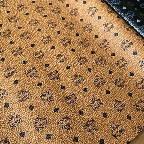 ML07 Leather Fabric Brown by the yard